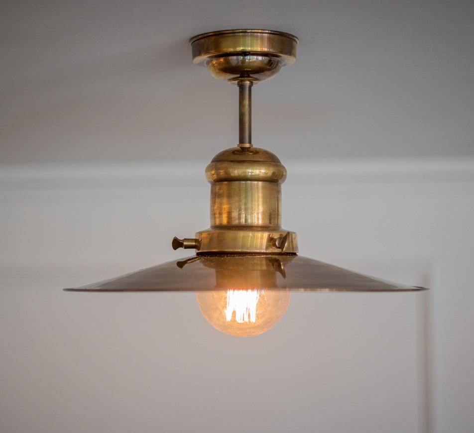 Brent Flush Mounted Pendant Antique Brass