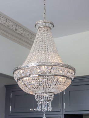 Lansdown Basket Crystal Chandelier Medium