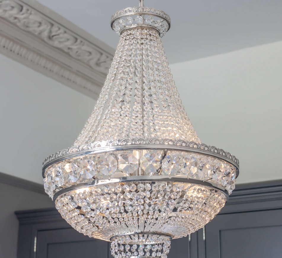 Lansdown Basket Crystal Chandelier Medium