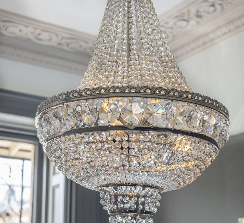 Lansdown Basket Crystal Chandelier Medium